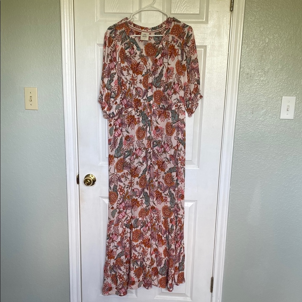 Knox Rose Red Maxi Sundress with Bishop Sleeves